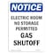 Signmission OSHA Notice Sign, 14" Height, Rigid Plastic, Electric Room No Storage Permitted Sign, Portrait OS-NS-P-1014-V-11637 - alternate 1